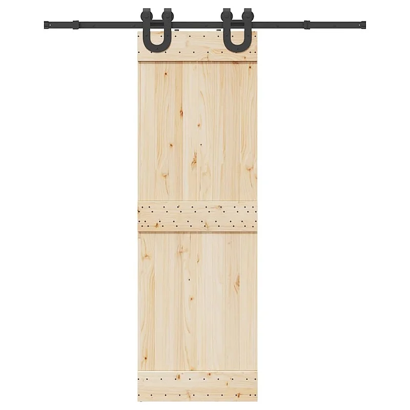 Stumdomų durų įrangos rinkinys, juodos spalvos, 183cm, plienas