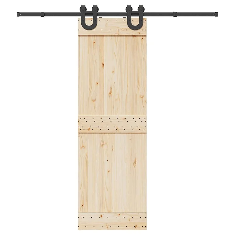 Stumdomų durų įrangos rinkinys, juodos sp., 200cm, plienas