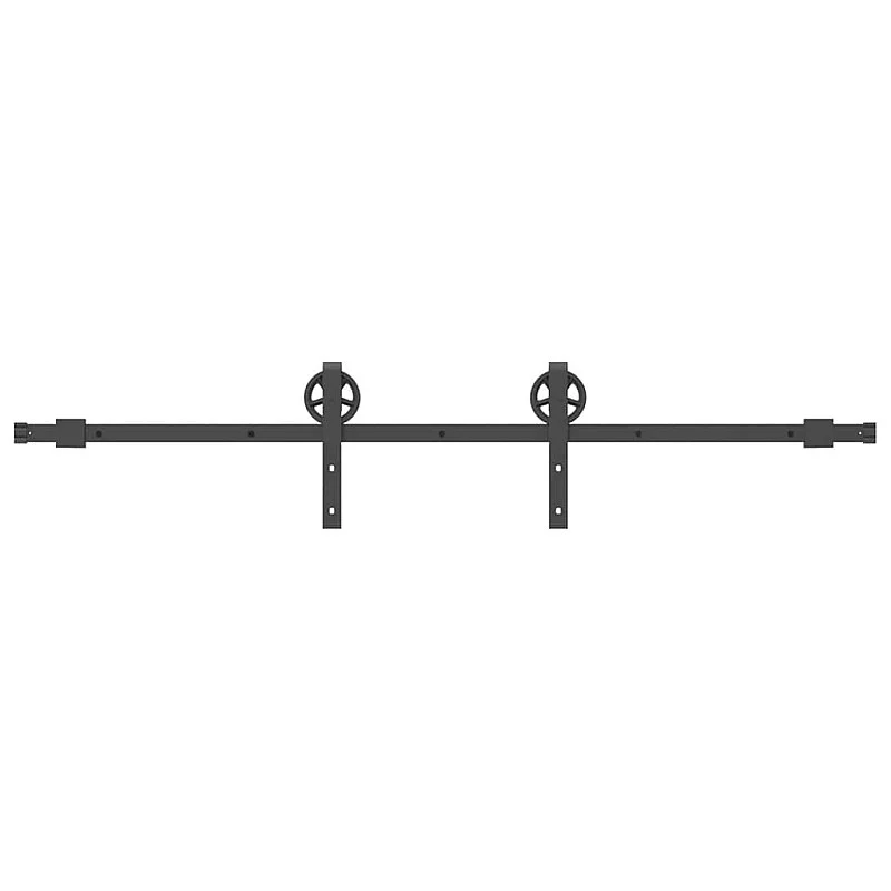 Stumdomų durų įrangos rinkinys, juodos spalvos, 183cm, plienas