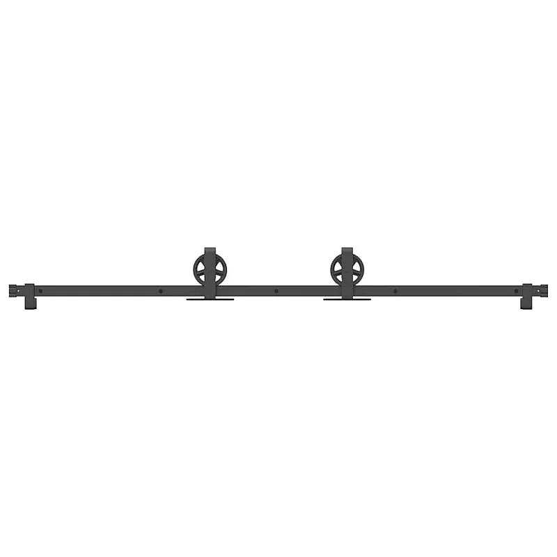 Stumdomų durų įrangos rinkinys, juodos spalvos, 183cm, plienas