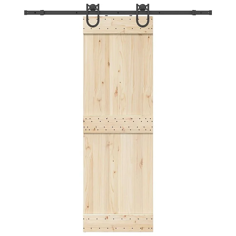 Stumdomų durų įrangos rinkinys, juodos spalvos, 183cm, plienas