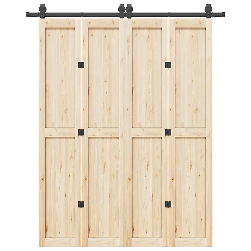 Stumdomų durų įrangos rinkinys, juodos spalvos, 183cm, plienas