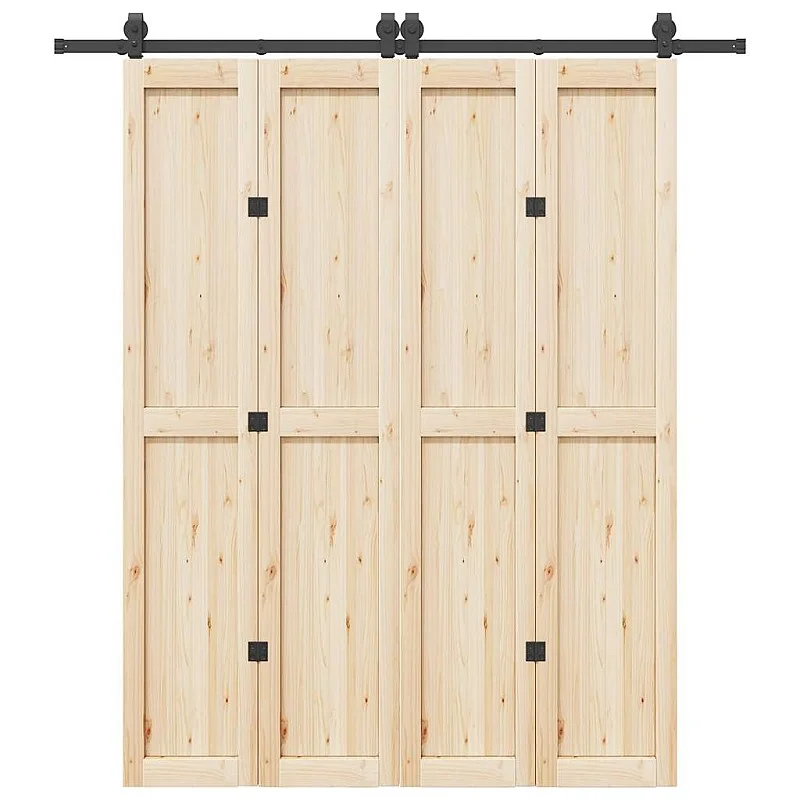 Stumdomų durų įrangos rinkinys, juodos sp., 200cm, plienas