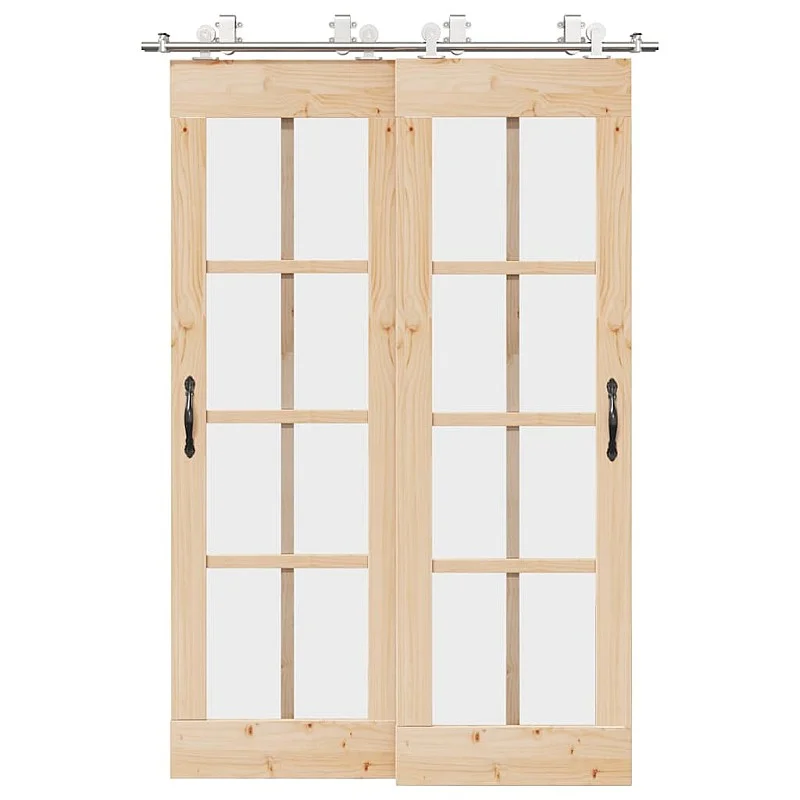 Stumdomų durų įrangos rinkinys, sidabr., 183cm, nerūd. plien.