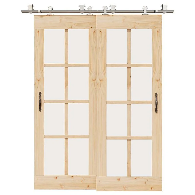 Stumdomų durų įrangos rinkinys, sidabr., 183cm, nerūd. plien.