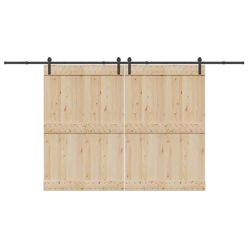 Stumdomų durų įrangos rinkinys, juodos sp., 400 cm, plienas