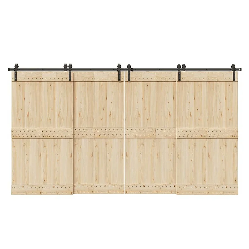 Stumdomų durų įrangos rinkinys, juodos sp., 400 cm, plienas