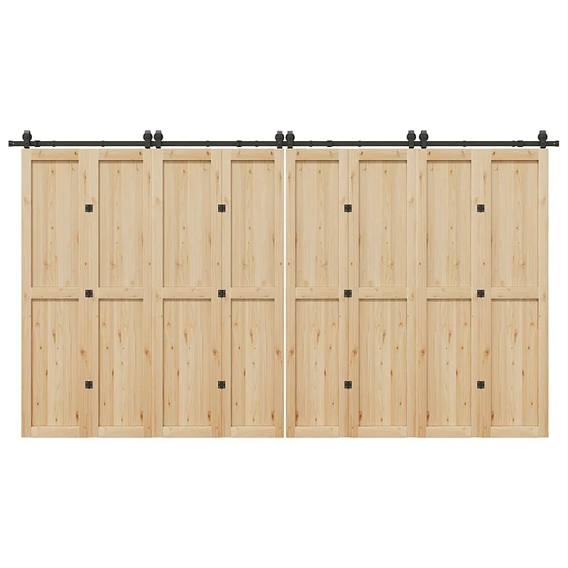 Stumdomų durų įrangos rinkinys, juodos sp., 400 cm, plienas