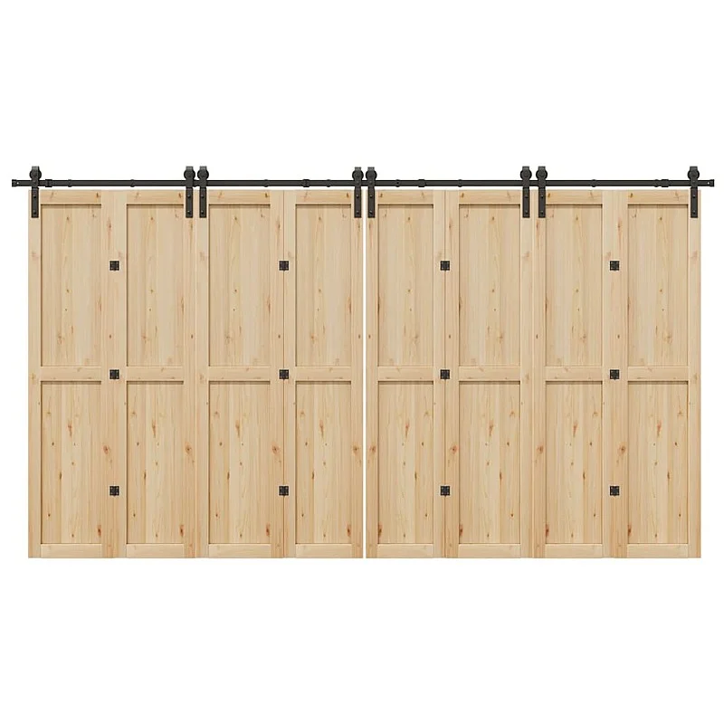 Stumdomų durų įrangos rinkinys, juodos sp., 400 cm, plienas