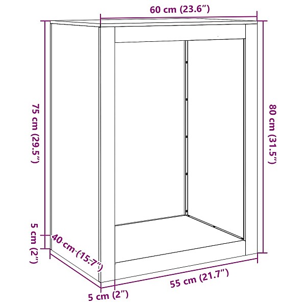 malkas uzglabāšanas statīvs, 60x40x80 cm, kortena tērauds