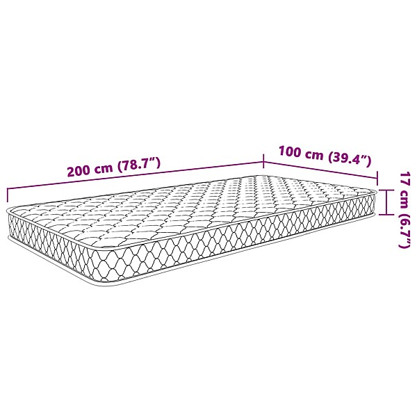 atmiņas efekta putu matracis, balts, 100x200x17 cm