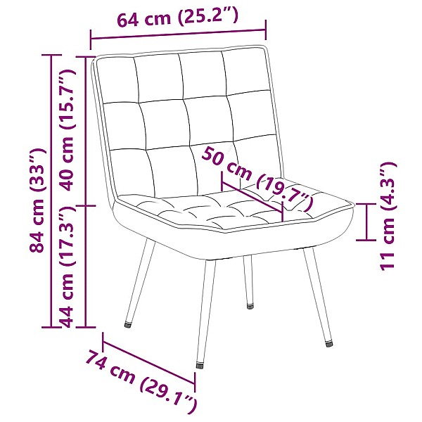 Relaxing Chair Cream 64x74x84 cm Velvet