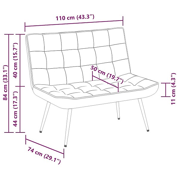 sols, 110x74x84 cm, dzeltens samts