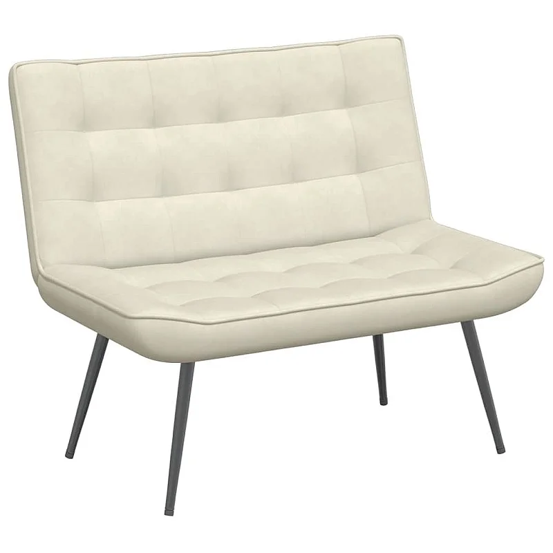 Suoliukas, kreminės spalvos, 110x74x84cm, aksomas Suoliukas, kreminės spalvos, 110x74x84cm, aksomas