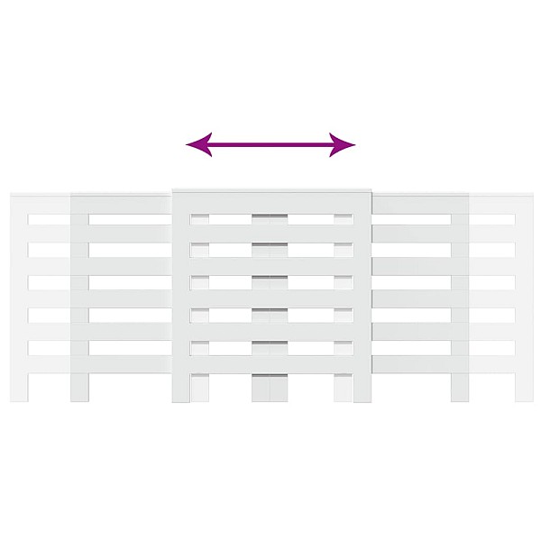 radiatora pārsegs, balts, 205x21,5x83,5 cm, inženierijas koks