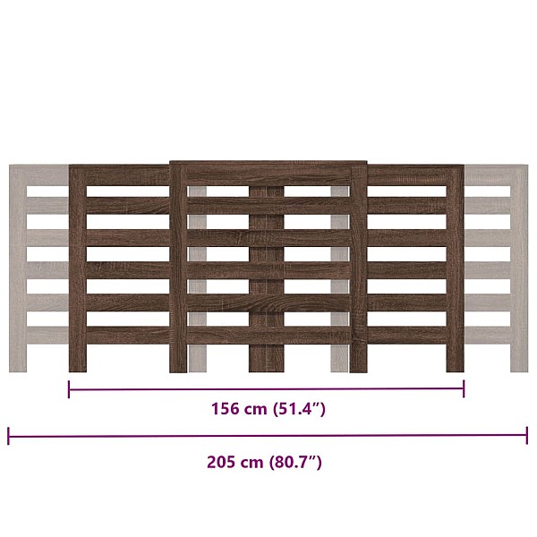 radiatora pārsegs, brūna ozola, 205x21,5x83,5 cm, koks