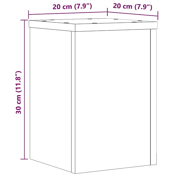 augu statīvi, 2 gab., brūna ozola, 20x20x30 cm, koks