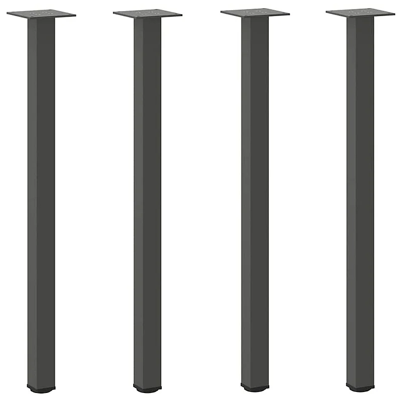 Kavos staliuko kojelės, 4 vnt., antracito, 72-74cm, plienas Kavos staliuko kojelės, 4 vnt., antracito, 72-74cm, plienas