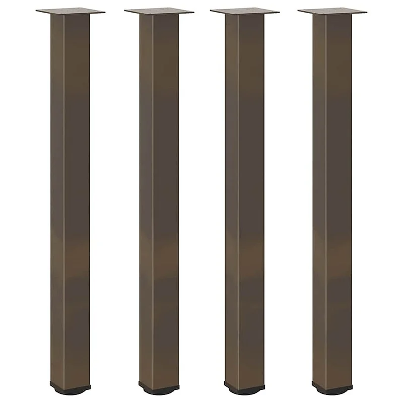 bāra galda kājas 4 gab., dabīgais tērauds, 90-92 cm, tērauds