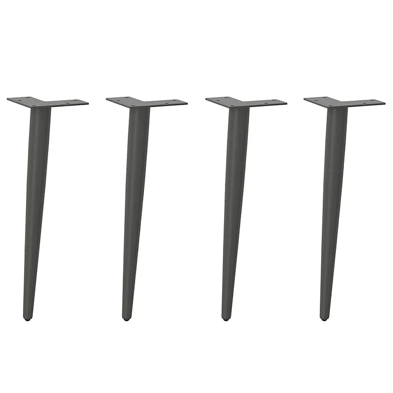 Kavos staliuko kojelės, 4 vnt., antracito, 42-43cm, plienas