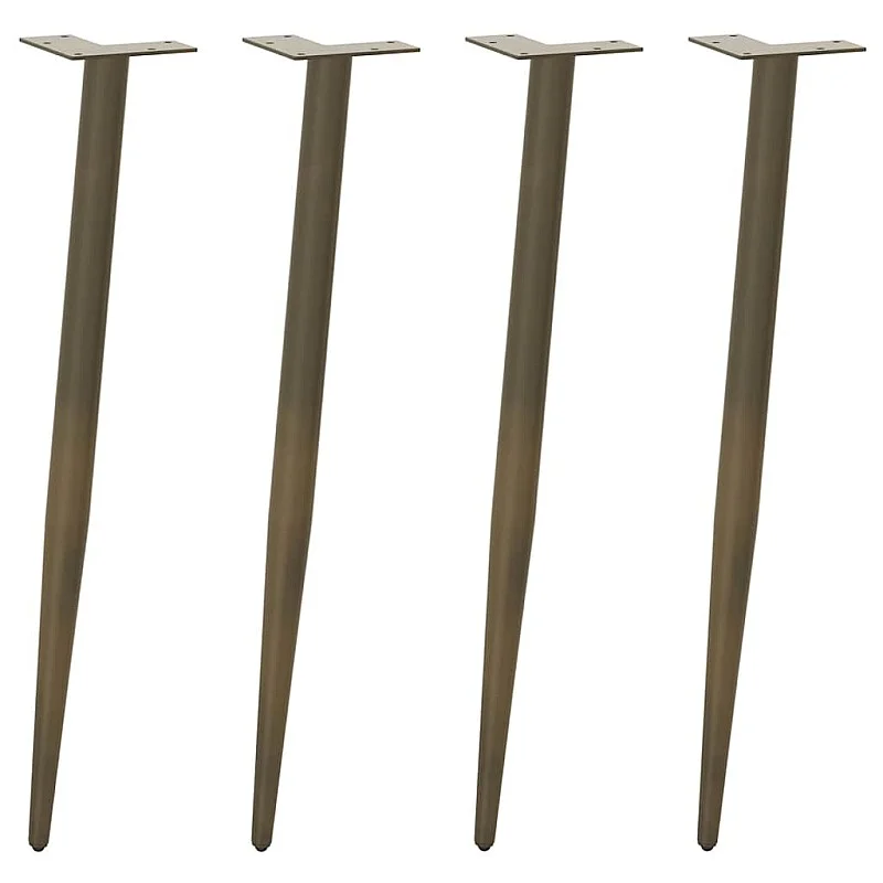 Kavos staliuko kojelės, 4vnt., natūralus plienas, 72-73cm