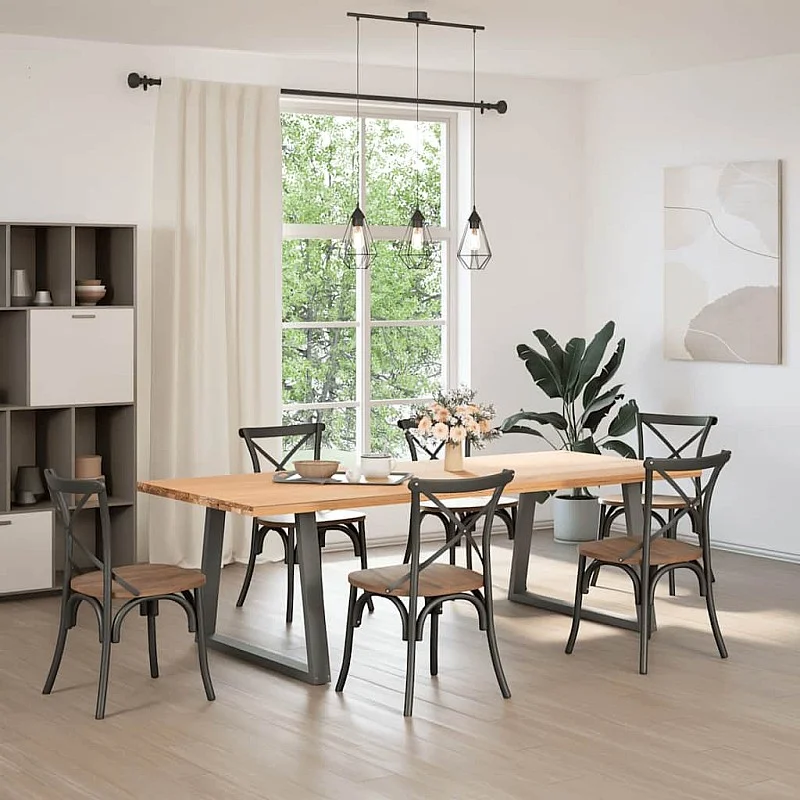 Ēdamistabas galda kājas V-veida 2 gab Antracīts 90x(72-73,3) cm