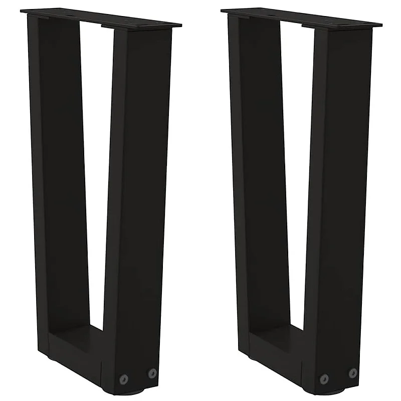 Valgomojo stalo kojos V formos 2 vnt Juoda 38x(42-43,3) cm