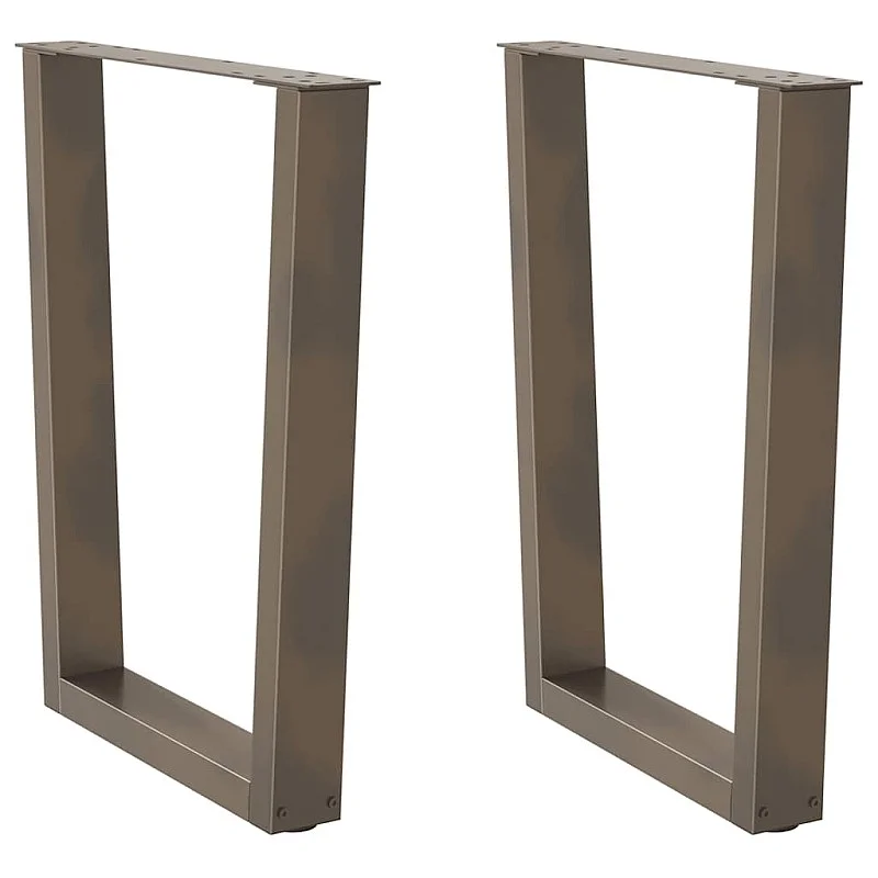 Ēdamistabas galda kājas V-veida 2 gab Dabīgais tērauds