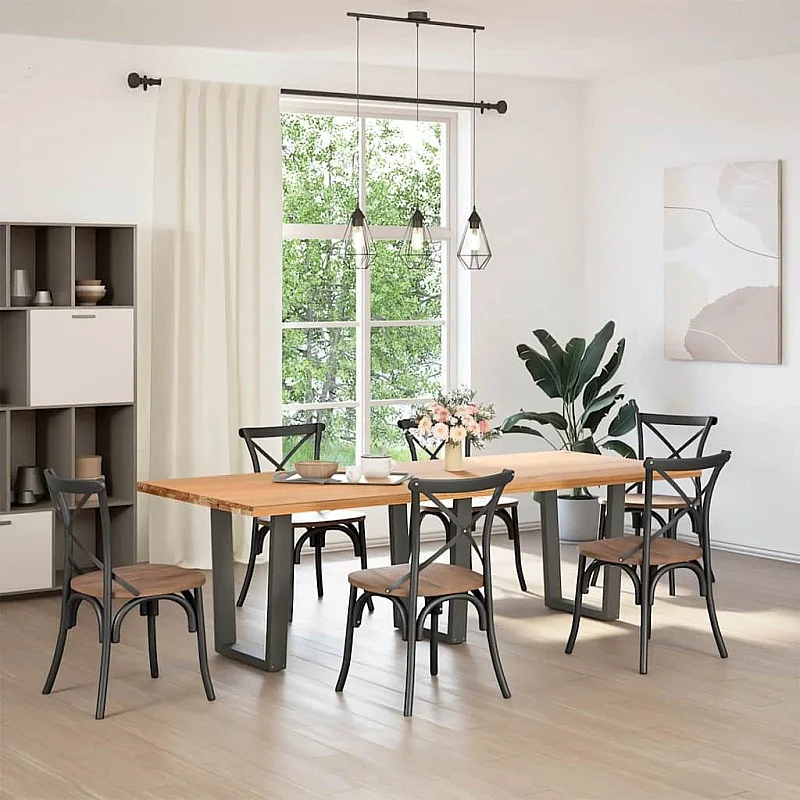 Ēdamistabas galda kājas V-veida 3 gab Antracīts 70x(72-73,3) cm