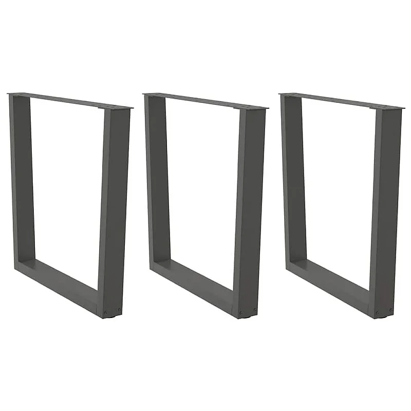 Ēdamistabas galda kājas V-veida 3 gab Antracīts 80x(72-73,3) cm