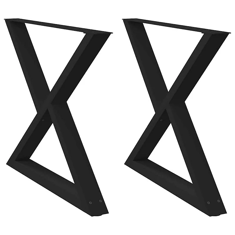 Ēdamistabas galda kājas, 2 gab., melns, 90x(72-73,3)cm, tērauds