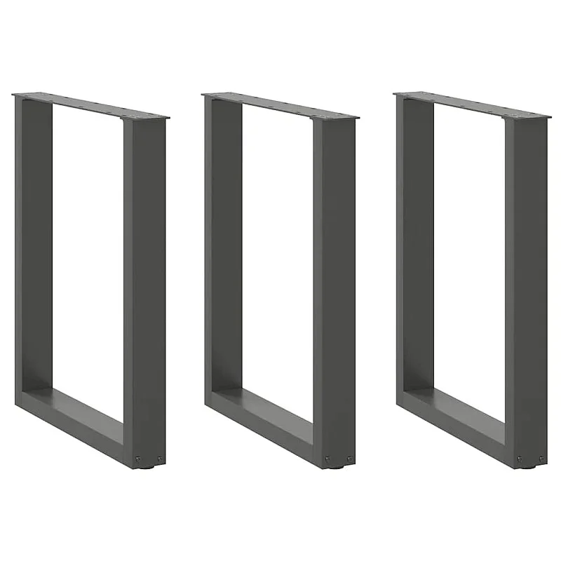 kafijas galdiņa kājas U-veida 3 gab antracītpelēki tērauds