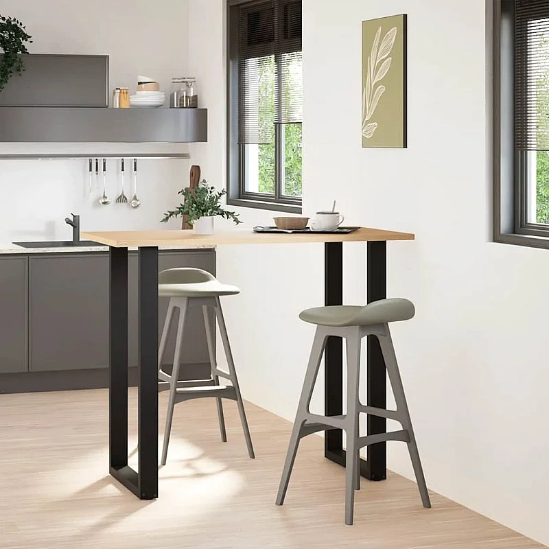 kafijas galdiņa kājas U-veida 2gab melns 60x(110-111)cm tērauds