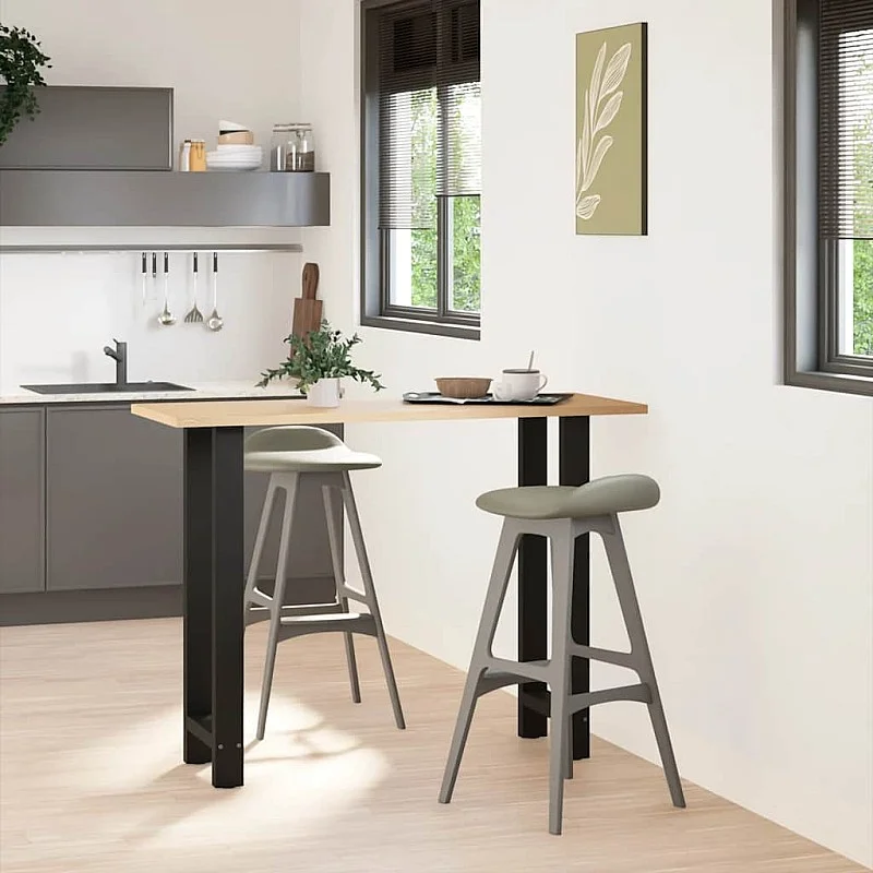 bāra galda kājas, melns, 2 gab., 50x(100-101) cm, tērauds