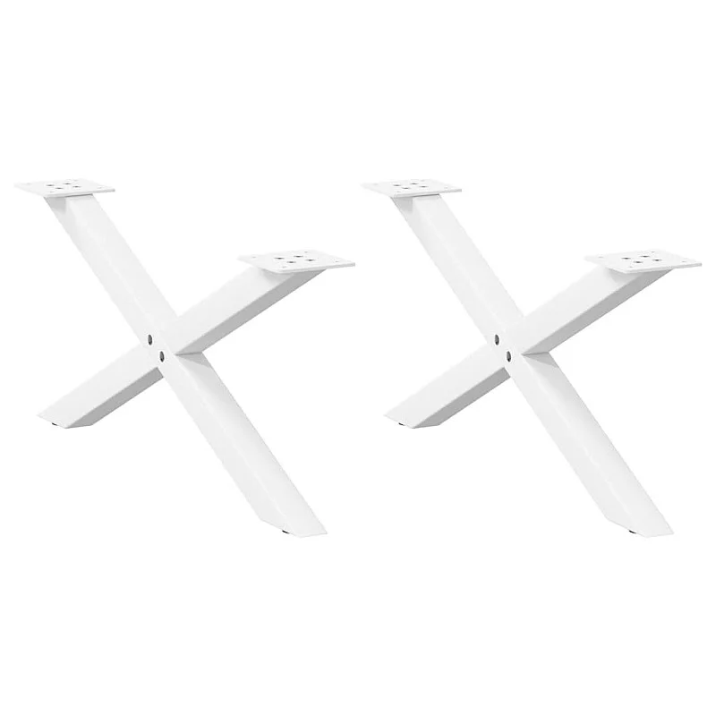 kavos staliuko kojelės X formos 2 vnt Baltos 70x(30-31) cm