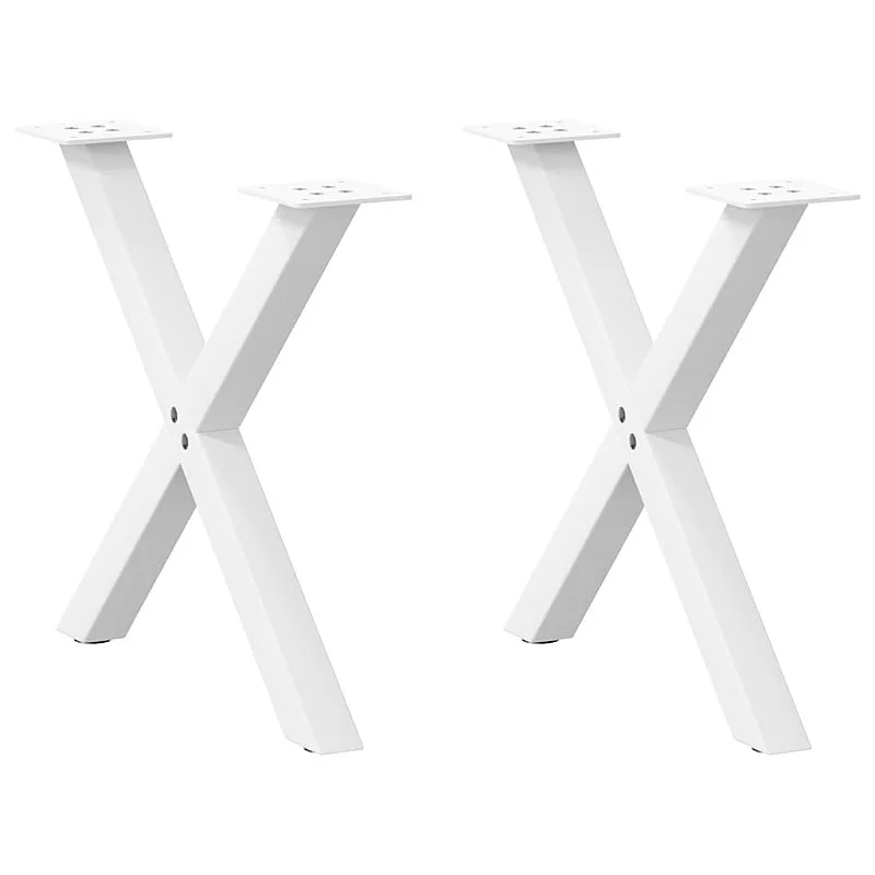 kavos staliuko kojelės X formos 2 vnt Baltos 50x(42-43) cm