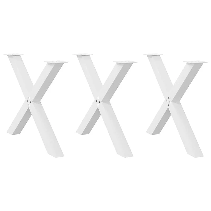 Ēdamistabas galda kājas, X-veida, 2 gab., balts, 90x(72-73) cm