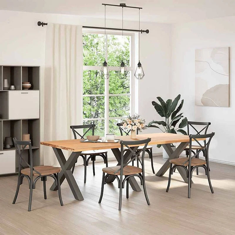 Ēdamistabas galda kājas X-veida 3 gab. 90x(72-73) cm tērauds