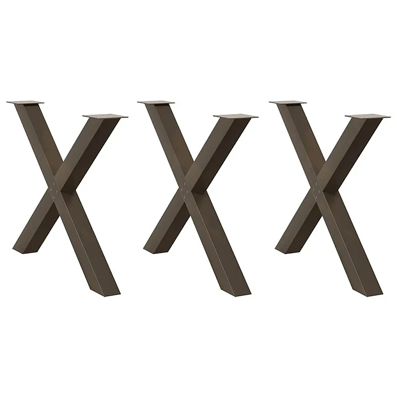 ēdamgalda kājas X-veida, 3 gab., 90x(72-73) cm, tērauds