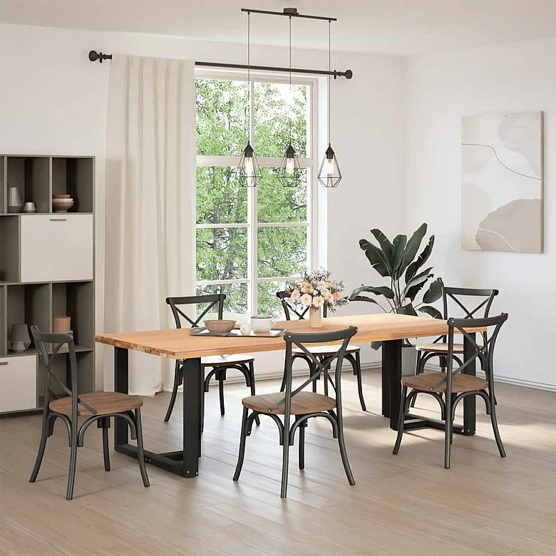 Ēdamistabas galda kājas T-veida 2 gab melns 90x35x(72-73) cm