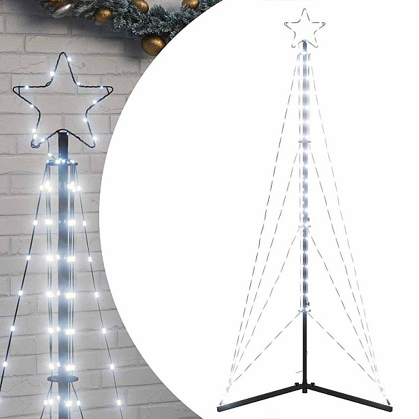 Ziemassvētku eglītes gaisma 363 LED auksti balts 182 cm