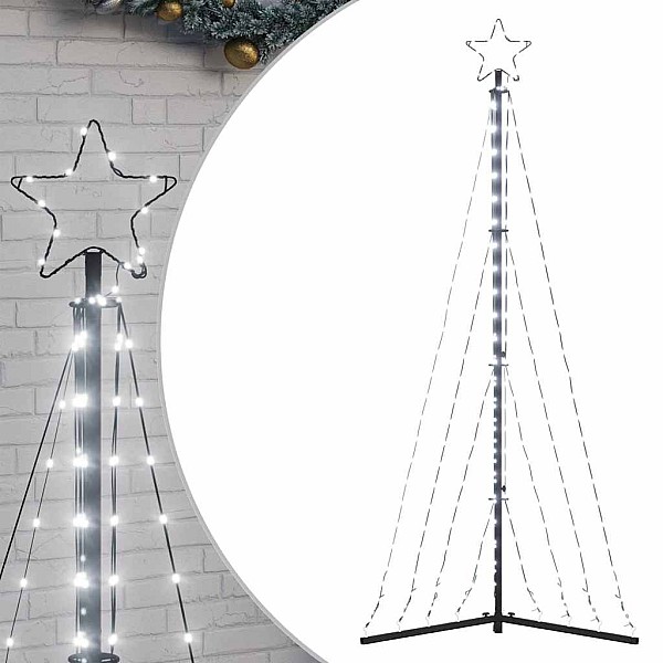 Ziemassvētku eglītes gaisma 339 LED auksti balts 182 cm