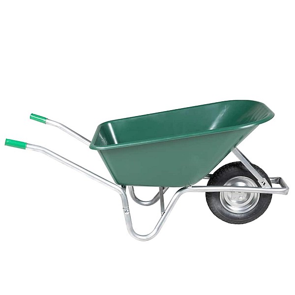 Wheelbarrow Green 90 L 150 kg cinkots tērauds un plastmasa