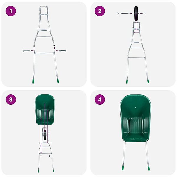 Wheelbarrow Green 90 L 150 kg cinkots tērauds un plastmasa