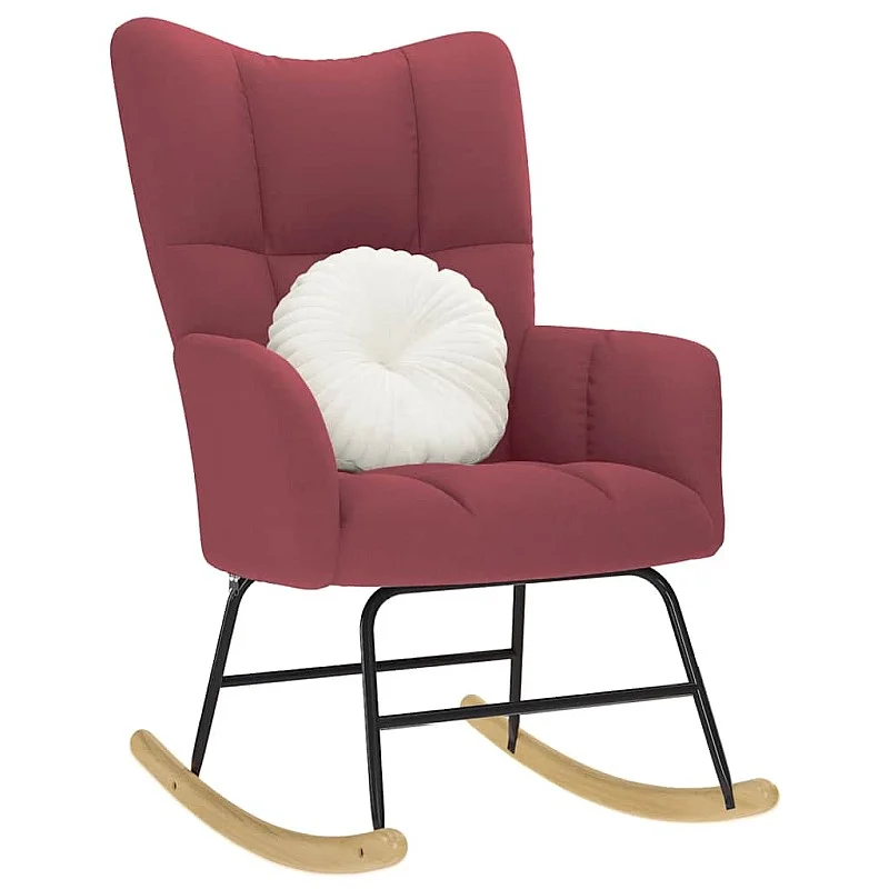 šūpuļkrēsls, vīnsarkans audums