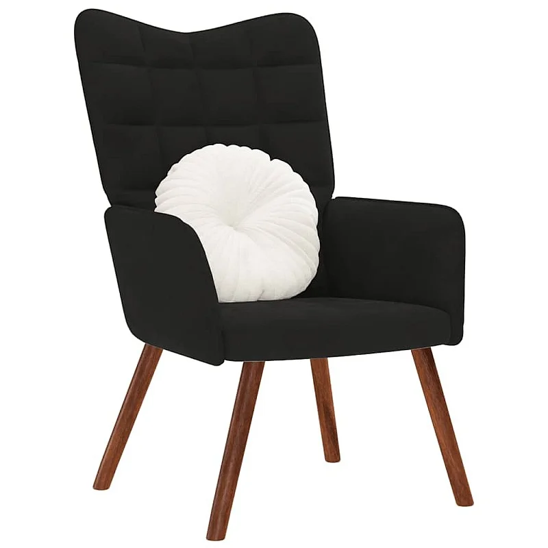 atpūtas krēsls, melns samts