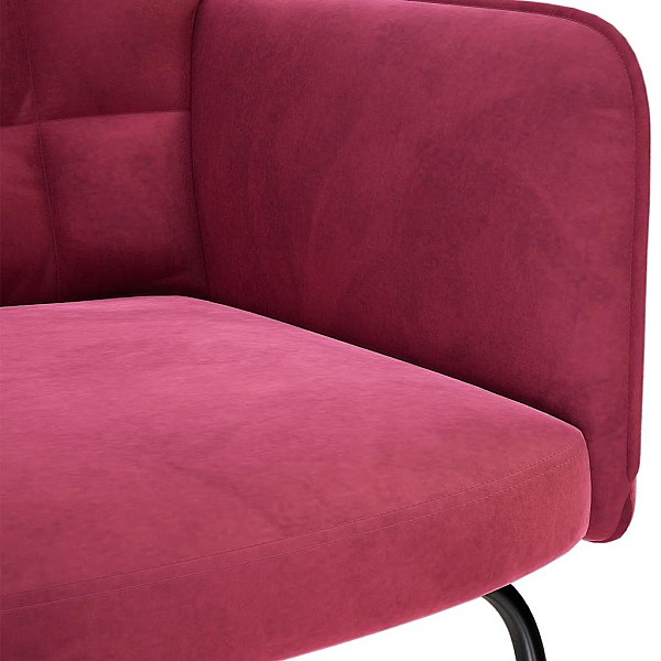 Šūpuļkrēsls ar Stool Wine Red Velvet