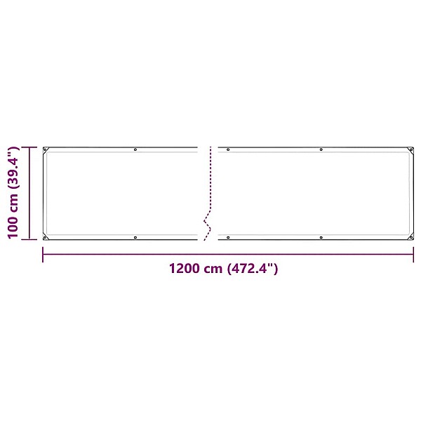 Caurspīdīgs Brezents ar cilpām 1x12 m Polietilēns