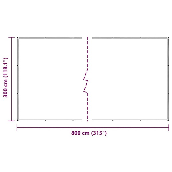 Caurspīdīgs brezents ar cilpām 3x8 m Polietilēns