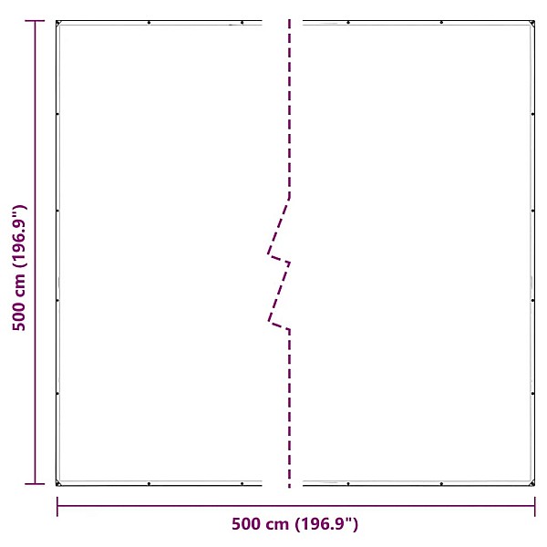 Caurspīdīgs brezents ar cilpām 5x5 m Polietilēns
